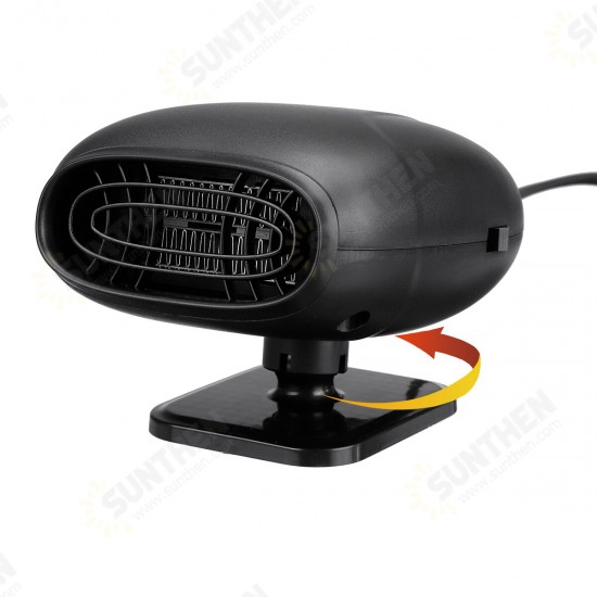 3-IN-1 12V/24V Portable Vehicle Heater 360° Rotating Car Auto Electric Heater Heating Cooling Fan Defroster Demister