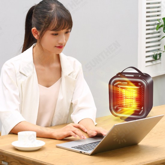 35W/650W/1000W Mini Electric Heater 3 Heat Settings 45° Shaking Head Oscillating Ceramic Heater Camping Travel