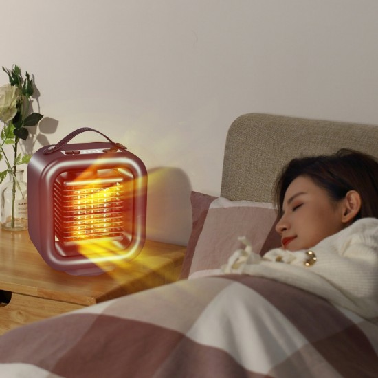 35W/650W/1000W Mini Electric Heater 3 Heat Settings 45° Shaking Head Oscillating Ceramic Heater Camping Travel