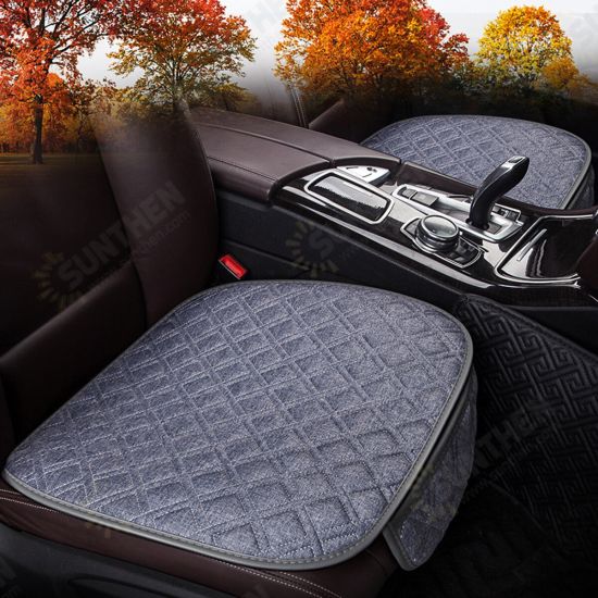 4 Colors Autumn Winter Universal Plush Anti Slip Car Front & Rear Seat Lattice Cushion Cover Chair Pad Seat Mat