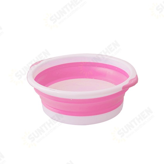 4-Size Optional Plastic Foldable Round Dish Tub Portable Hand Feet Washing Basin Space Saving Washtub For Outdoor Camping Travel