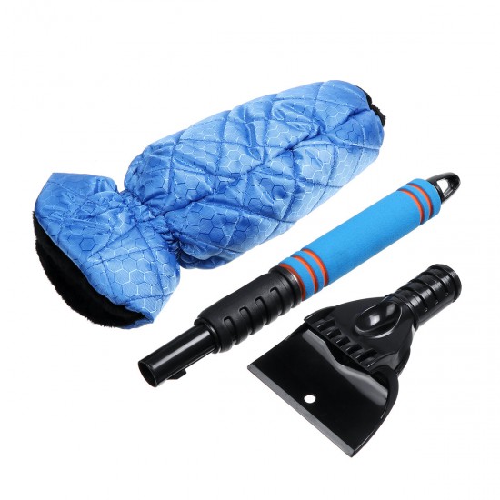 56CM Telescopic Rotating Snow Shovel With Gloves Vehicle Winter Shoveling Snow Tools