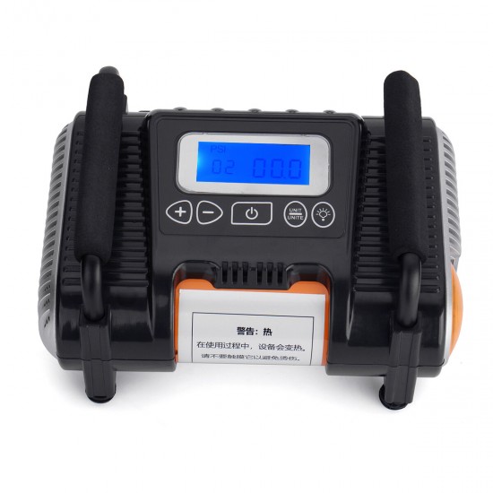 DC 12V Digital Tire Inflator With Emergency Light Travel Car Portable Air Compressor Pump 100 PSI Air Compressor for Car Motorcycles Bicycles