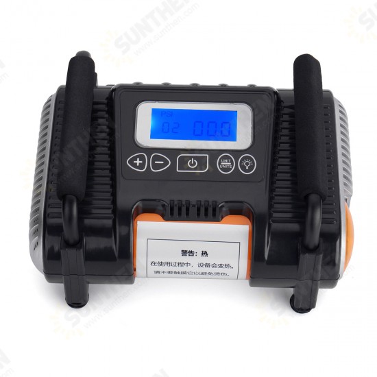 DC 12V Digital Tire Inflator With Emergency Light Travel Car Portable Air Compressor Pump 100 PSI Air Compressor for Car Motorcycles Bicycles