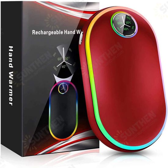 10000MAh USB Rechargeable Hand Warmer Power Bank with Power Display Mini USB Electric Hand Warmer Winter