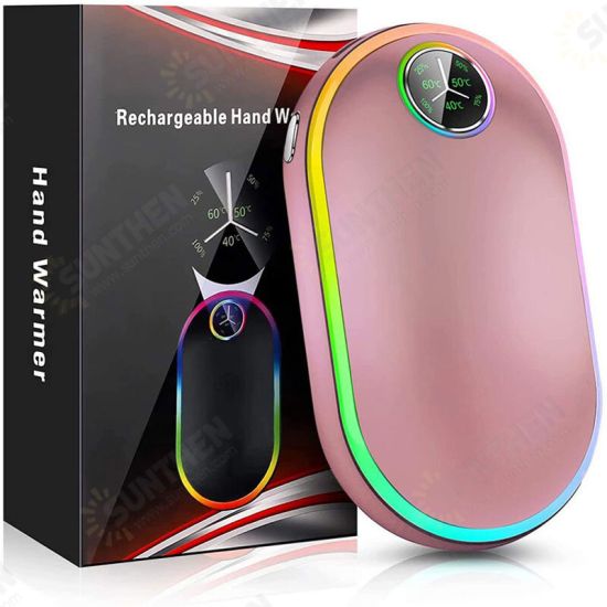 10000MAh USB Rechargeable Hand Warmer Power Bank with Power Display Mini USB Electric Hand Warmer Winter