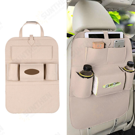 Non-woven Car Seat Back Tidying Storage Bag Hanging Organizer Pocket Pouch Cup Bottle Phone Holder Outdoor Travel