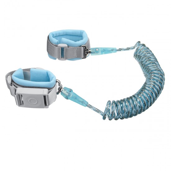 Outdoor Anti-lost Traction Wristband Bracelet Toddler Children Kids Baby Safety Strap Belt Reflective Rope Rotating Head + Induction lock 1.5m 2m 2.5m
