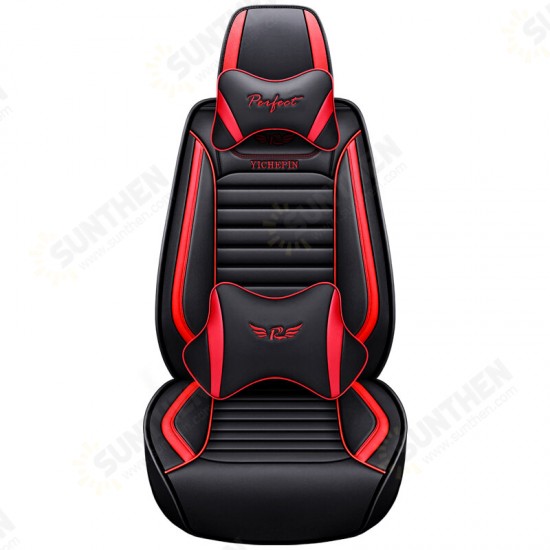 PU Car Seat Cover Cushions with Headrest Automobile Universal Protective Mat Cushion Front and Rear Seat Cover for Car