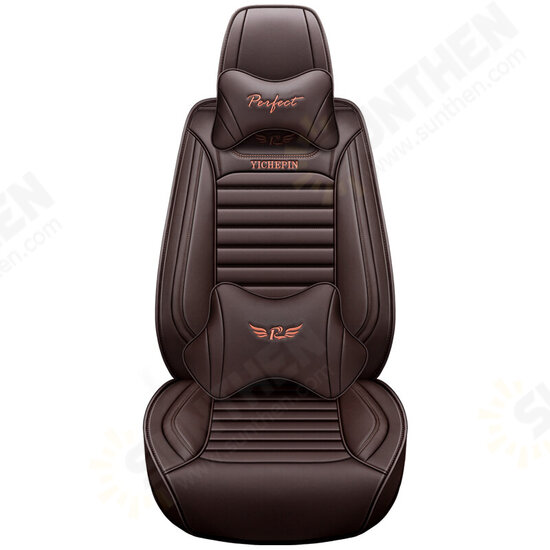 PU Car Seat Cover Cushions with Headrest Automobile Universal Protective Mat Cushion Front and Rear Seat Cover for Car