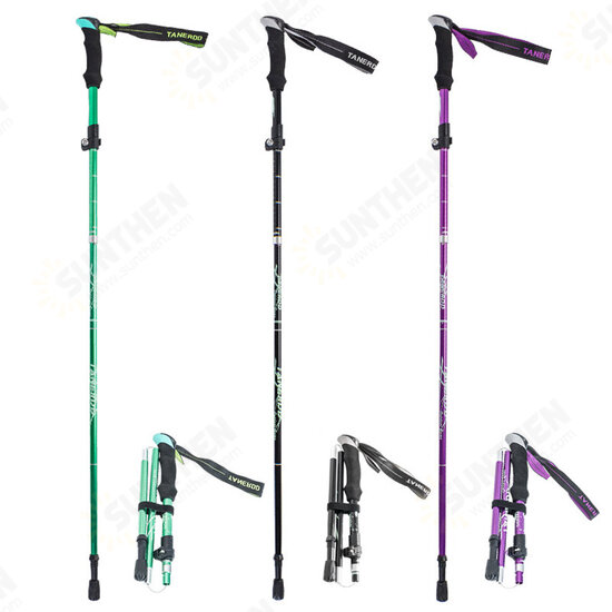 130CM Long Folding Walking Sticks Outdoor Trekking Poles EVA Handle Portable Hiking Antishock Aluminum Alloy Hiking Poles