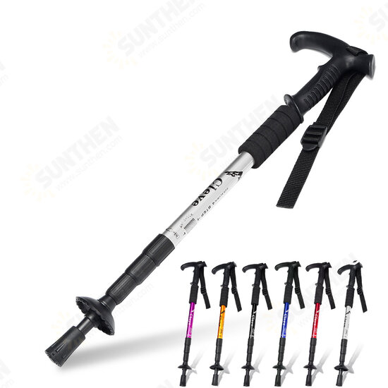 4 Section Trail Poles Stick Anti-slip Ultralight Adjustable Portable Trekking Sticks For Hiking Walking Backpacking