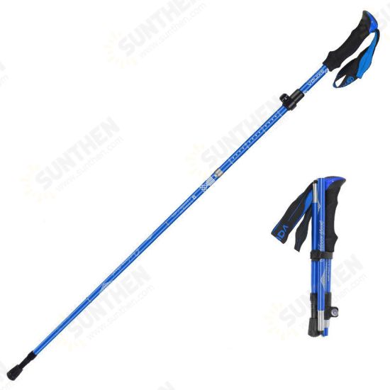 115/135cm 5 Sections Trekking Pole Aluminum Alloy Outdoor Sports Climbing Hiling Stick