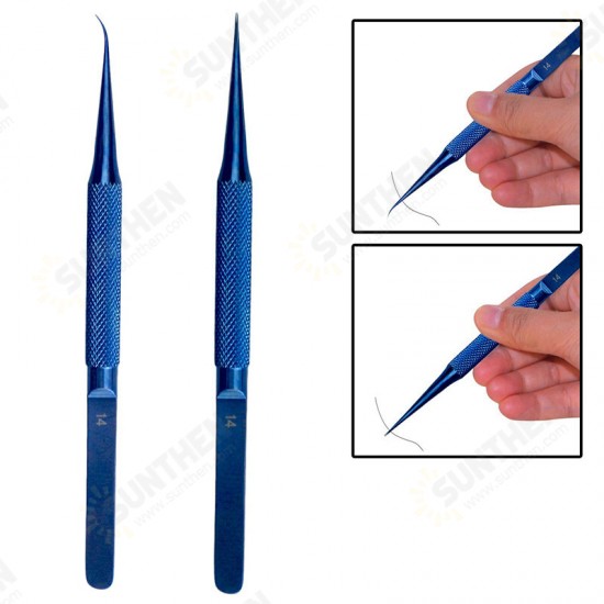 1PCS Anti-magnetic Titanium Microsurgical Straight Curved Tweezer Anti-corrosion With 0.15mm