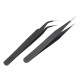 2pcs Antistatic Harder Mini Stainless Steel Tweezer Straight and Elbow Head Tweezer