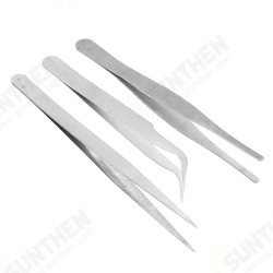 3 In 1 Stainless Steel Tweezer Straight/Flat/Elbow Head Tweezer 3 In 1 Stainless Steel Tweezer Straight/Flat/Elbow Head Tweezer
