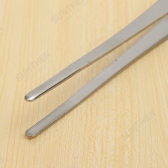 30cm Stainless Steel Silver Long Tongs Straight Tweezers Tool