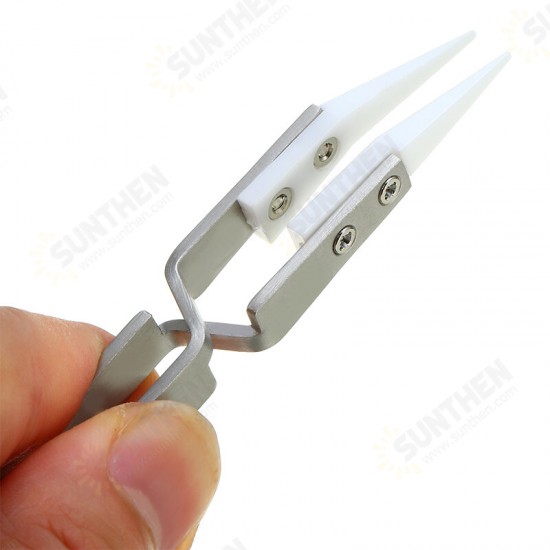 3pcs New Non Conductive Ceramic Tweezers IC SMD SMT Reverse Tweezers Heat Resistant 1000 Degree Hand Tools