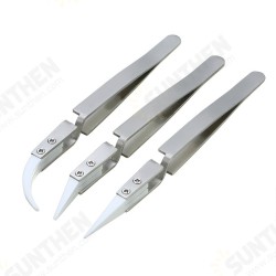 3pcs New Non Conductive Ceramic Tweezers IC SMD SMT Reverse Tweezers Heat Resistant 1000 Degree Hand Tools 3pcs New Non Conductive Ceramic Tweezers IC SMD SMT Reverse Tweezers Heat Resistant 1000 Degree Hand Tools