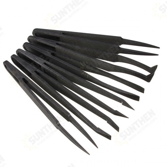 6pcs Straight Bend Anti-static Tweezer Heat Resistant Repair Tool