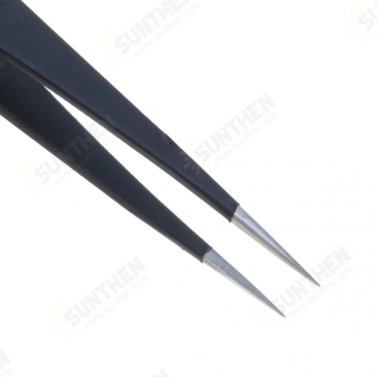 9 Pcs ESD Tweezer Anti-static Stainless Steel Precisiion Tweezers for Electronics Nail Beauty