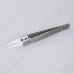 BST-72-MZ Anti-acid Ceramic Tipped Stainless Steel Tweezer Fine Pointed Tips With Heat Resistance 128x10mm BST-72-MZ Anti-acid Ceramic Tipped Stainless Steel Tweezer Fine Pointed Tips With Heat Resistance 128x10mm
