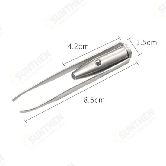 Eyebrow Hair Removal LED Eyebrow Tweezer Portable Stainless Steel Eyebrow Clip With Light Makeup Tools