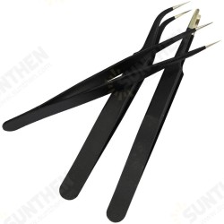 3 in 1 Stainless Steel Tweezers Point and Curved Shape Repair Tools Forceps Precision Soldering Tweezers Set 3 in 1 Stainless Steel Tweezers Point and Curved Shape Repair Tools Forceps Precision Soldering Tweezers Set