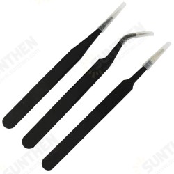 3 in 1 Stainless Steel Tweezers Point and Curved Shape Repair Tools Forceps Precision Soldering Tweezers Set 3 in 1 Stainless Steel Tweezers Point and Curved Shape Repair Tools Forceps Precision Soldering Tweezers Set
