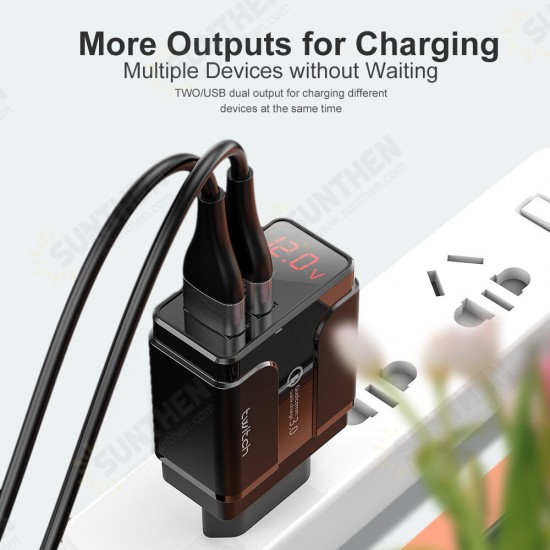 18W Dual Port USB Charger QC3.0 Quick Charge Wall Charger Adapter With EU Plug US Plug UK Plug For iPhone 11 SE 2020 For Huawei