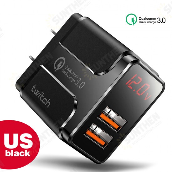 18W Dual Port USB Charger QC3.0 Quick Charge Wall Charger Adapter With EU Plug US Plug UK Plug For iPhone 11 SE 2020 For Huawei