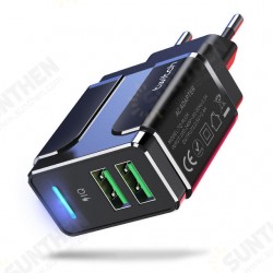 LED 2.4A Dual USB Output Travel USB Charger Wall Charger Adapter EU/UK/US Plug for Samsung S10 S9 for iPhone 11 HUAWEI P30 Xiaomi Redmi LED 2.4A Dual USB Output Travel USB Charger Wall Charger Adapter EU/UK/US Plug for Samsung S10 S9 for iPhone 11 HUAWEI P30 Xiaomi Redmi