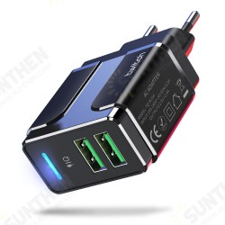 LED 2.4A Dual USB Output Travel USB Charger Wall Charger Adapter EU/UK/US Plug for Samsung S10 S9 for iPhone 11 HUAWEI P30 Xiaomi Redmi LED 2.4A Dual USB Output Travel USB Charger Wall Charger Adapter EU/UK/US Plug for Samsung S10 S9 for iPhone 11 HUAWEI P30 Xiaomi Redmi