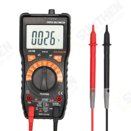 UA19B Automatic Range MCU Processor LED Multimeter Temperature Measureme NCV Flashlight Lighting