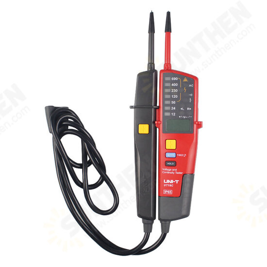 UT18C 0~690V AC DC Voltage Testers LCD Display Auto Range IP65 Waterproof Meter No Power Test Function