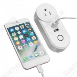 US Plug 110-230V 1250W WIFI Assistant 2 USB Alexa Voice Control APP Smart Socket Charger US Plug 110-230V 1250W WIFI Assistant 2 USB Alexa Voice Control APP Smart Socket Charger