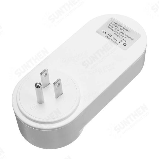 US Plug 110-230V 1250W WIFI Assistant 2 USB Alexa Voice Control APP Smart Socket Charger