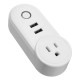 US Plug 110-230V 1250W WIFI Assistant 2 USB Alexa Voice Control APP Smart Socket Charger