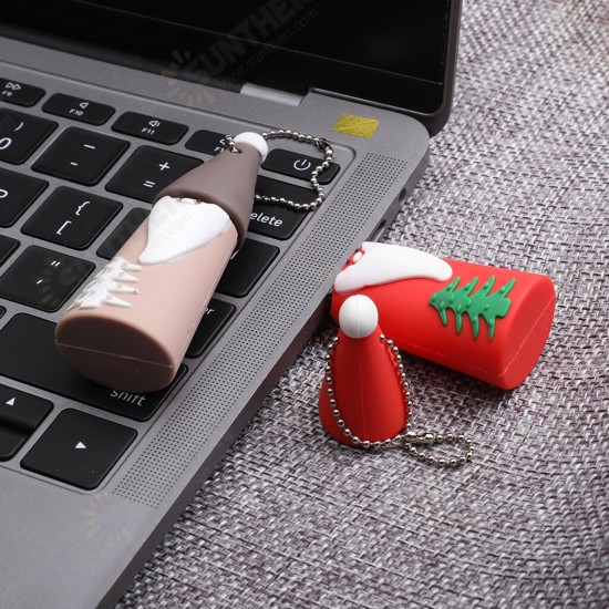 2 PCS 32G USB2.0 Flash Drive Pendrive Cartoon Santa Claus Memory Stick USB Disk Thumb Drive Christmas Gift 4G 8G 16G