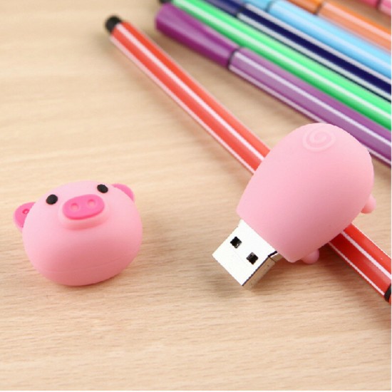 8GB USB2.0 Flash Drive Cute Pink Pig Shape U Stick Pen Drive
