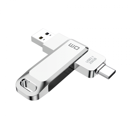 2 in 1 Type-C & USB3.1 Flash Drive Dual Interface OTG Memory Flash Disk 32G 64G 128G 256G 360° Rotation Thumb Drive PD168