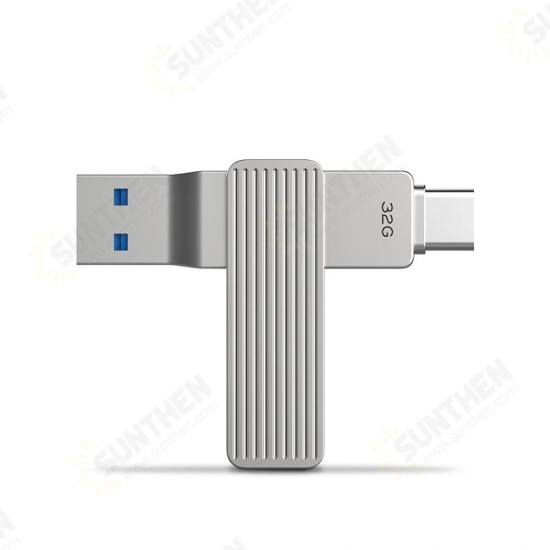 2-in-1 USB 3.0 To Type-C 32G 64G OTG USB Flash Drive 360° Rotation Design Memory Disk