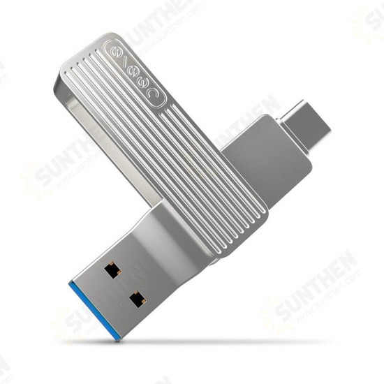 2-in-1 USB 3.0 To Type-C 32G 64G OTG USB Flash Drive 360° Rotation Design Memory Disk