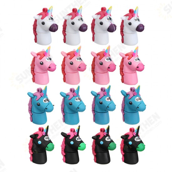 USB Flash Drive 4GB 8GB 16GB 32GB Cute Unicorn Cartoon Horse Model USB 2.0 Memory Stick Pen drive USB Stick Flash Drive Gift