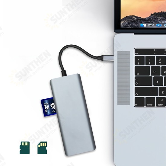 12 In 1 Triple Display USB-C Hub Docking Station Adapter