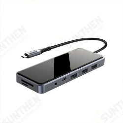 12 in 1 Type-C Docking Station USB-C Hub Splitter Adaptor with USB3.0*3 USB-C PD100W 100M RJ45 4K@30Hz Dual HDMI 1080P VGA 3.5mm Audio Digital Display 12 in 1 Type-C Docking Station USB-C Hub Splitter Adaptor with USB3.0*3 USB-C PD100W 100M RJ45 4K@30Hz Dual HDMI 1080P VGA 3.5mm Audio Digital Display