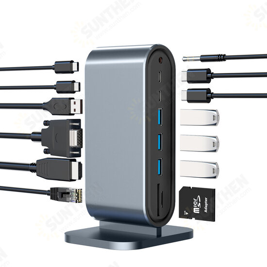 13 In 1 USB-C Hub Docking Station Adapter