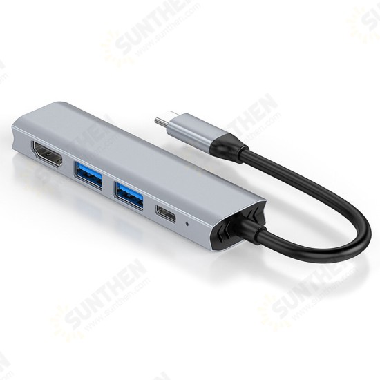 4 in 1 Type-C Docking Station USB-C Hub Splitter Adaptor USB2.0 USB3.0 PD100W 4K@30Hz HDMI Multiport Hub