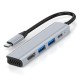 4 in 1 Type-C Docking Station USB-C Hub Splitter Adaptor USB2.0 USB3.0 PD100W 4K@30Hz HDMI Multiport Hub