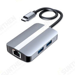 5 IN 1 Type-C Hub Docking Station USB-C to USB 2.0 USB 3.0 RJ45 100Mbps LAN Ethernet SD/TF Card Reader Slot 5 IN 1 Type-C Hub Docking Station USB-C to USB 2.0 USB 3.0 RJ45 100Mbps LAN Ethernet SD/TF Card Reader Slot